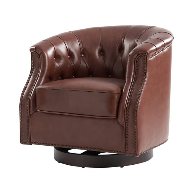 Veitin Chesterfield Rocker and Swivel Genuine Leather Chair — photo 1