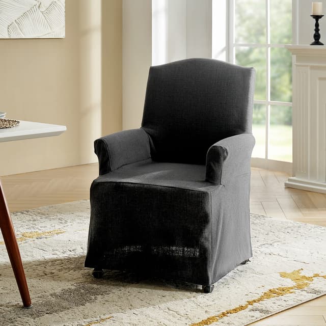 Kanrad Slipcover Dining Chair with Casters — photo 2