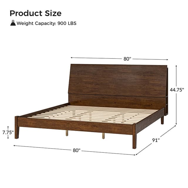 Claus Solid Wood Platform Queen Bed — photo 6