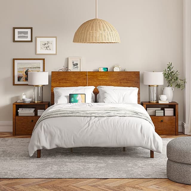 Claus Solid Wood Platform King Bed — photo 2