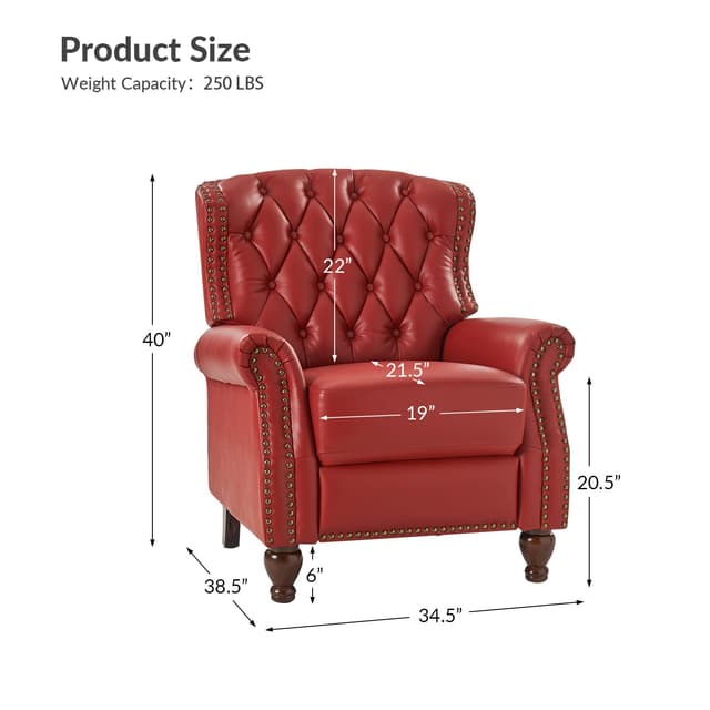 Abraham Genuine Leather Recliner — photo 6