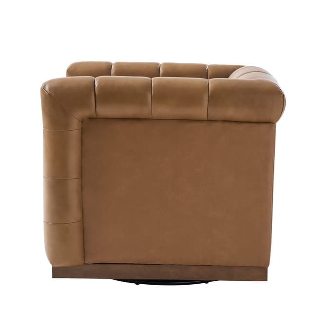 Arnold Genuine Leather Swivel Club Chair — photo 5