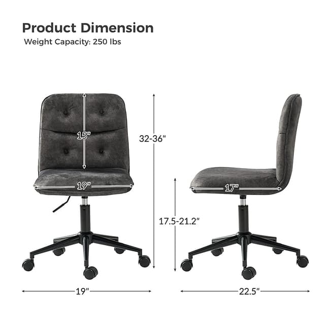 Jordan Upholstered Swivel Task Chair — photo 6