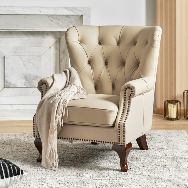 Anthony Genuine Leather Armchair — photo 2