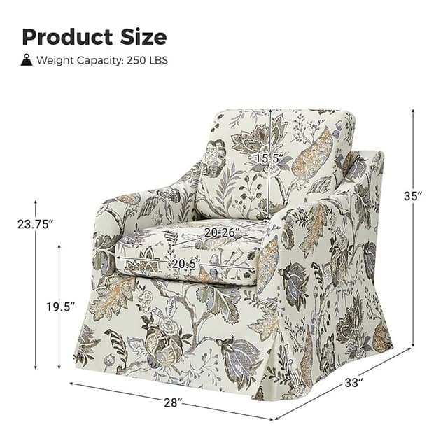 Alois Slipcovered Swivel Chair — photo 9