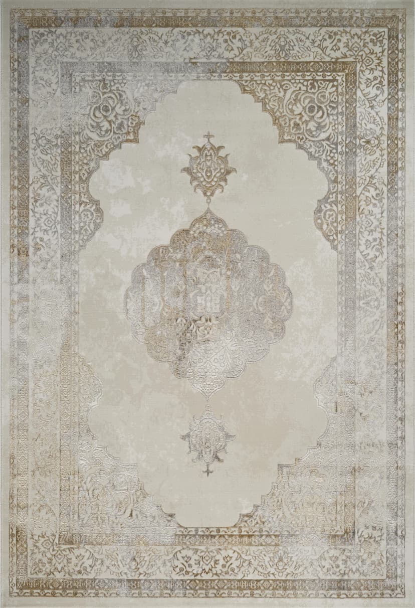 Viana 6341 Area Rug White/Gold