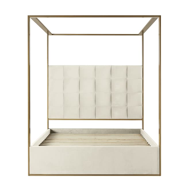 Madeleine Upholstered Canopy King Bed With Curtains — photo 3