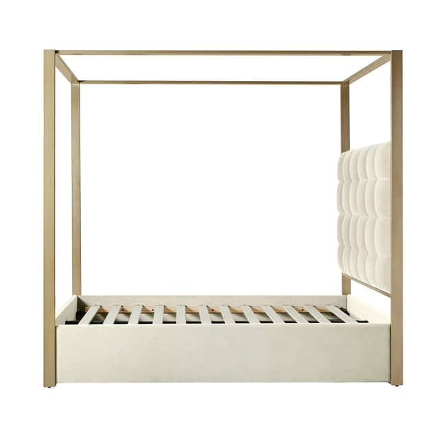 Madeleine Upholstered Canopy King Bed With Curtains — photo 5