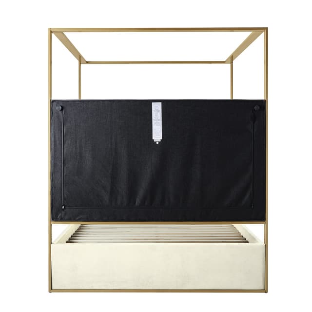 Madeleine Upholstered Canopy King Bed With Curtains — photo 4