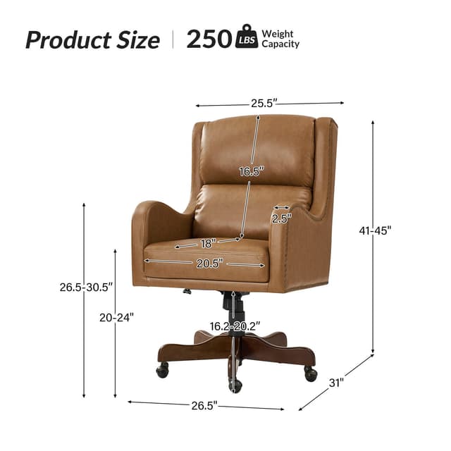 Viv Leather Executive Task Chair — photo 6