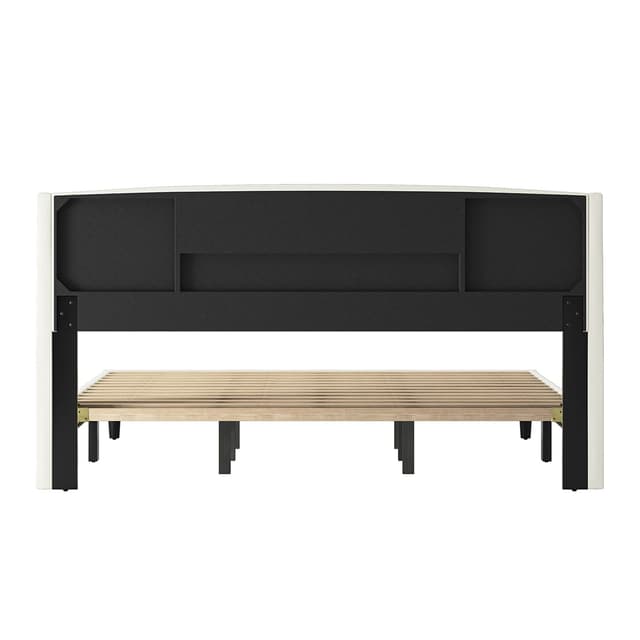 Alexander Upholstered Wingback Platform King Bed — photo 4