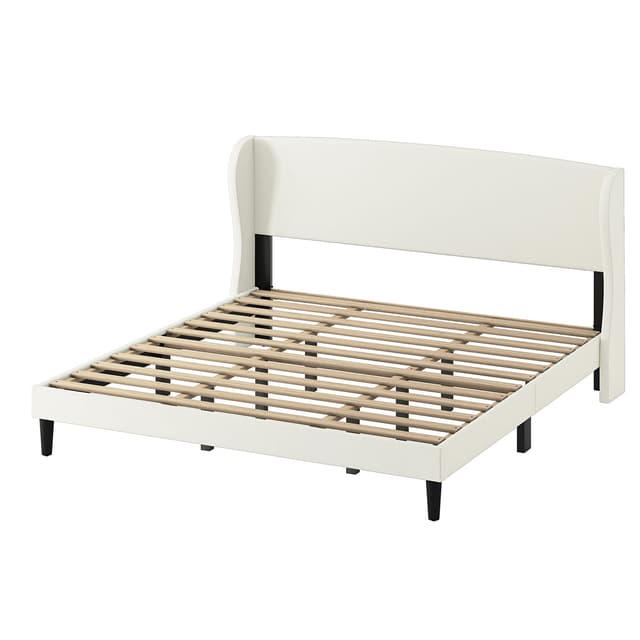 Alexander Upholstered Wingback Platform King Bed — photo 1
