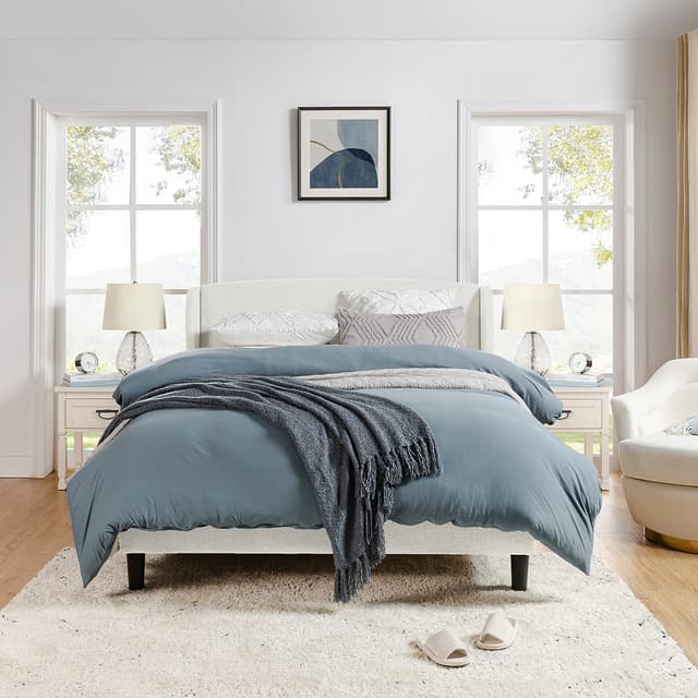 Alexander Upholstered Wingback Platform King Bed — photo 2