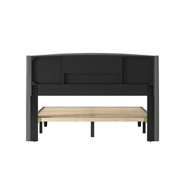 Alexander Upholstered Wingback Platform Queen Bed — photo 4