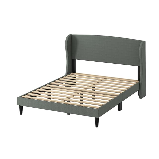 Alexander Upholstered Wingback Platform Queen Bed — photo 1