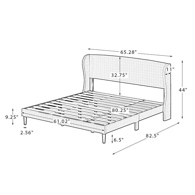 Alexander Upholstered Wingback Platform Queen Bed — photo 6