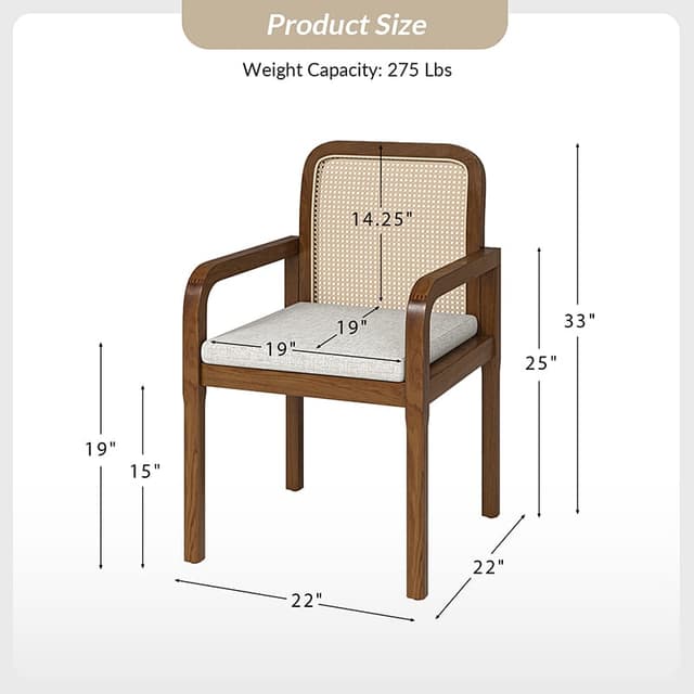 Antoine Ratten Dining Chair Set of 2 — photo 6