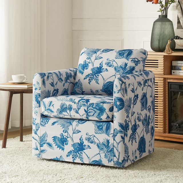Armando Slipcovered Swivel Chair — photo 2