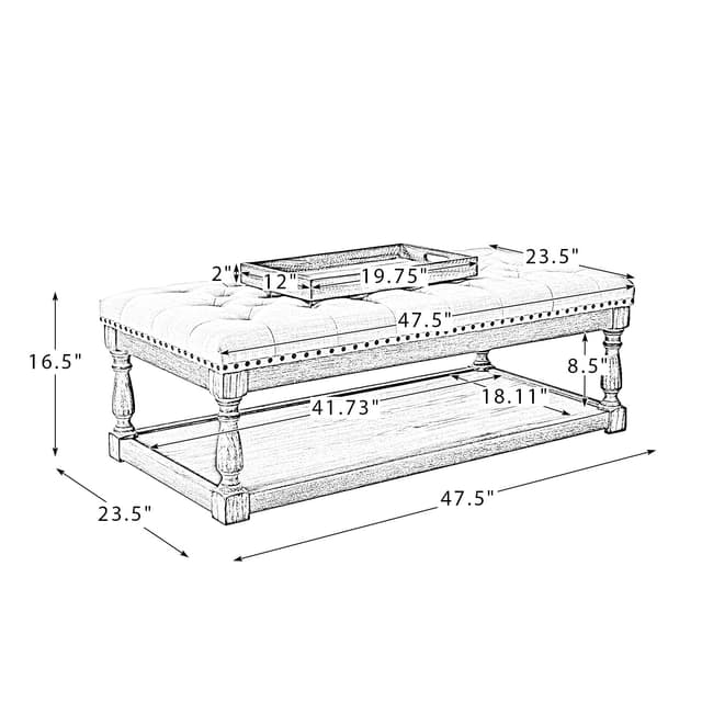 Jordan Upholstered Storage Ottoman — photo 6