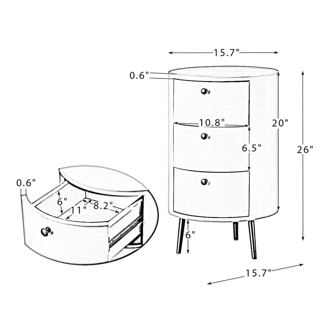 Etta Drum 3 - Drawer End Table — photo 6