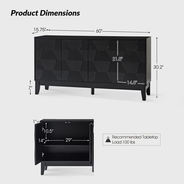 Bulanini 60" Wide Sideboard — photo 6