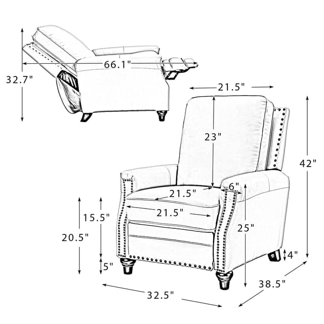 Amil Genuine Leather Recliner — photo 9