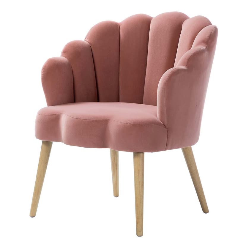 Flora Scalloped Velvet Arm Chair