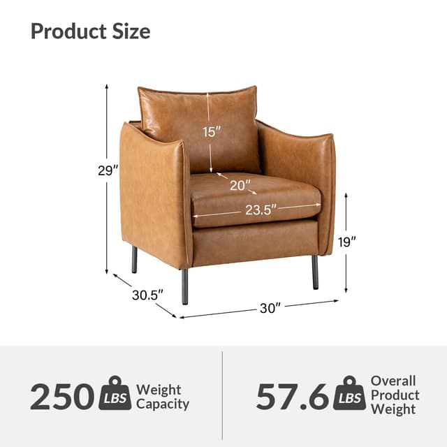 Georges Vegan Leather Armchair — photo 6