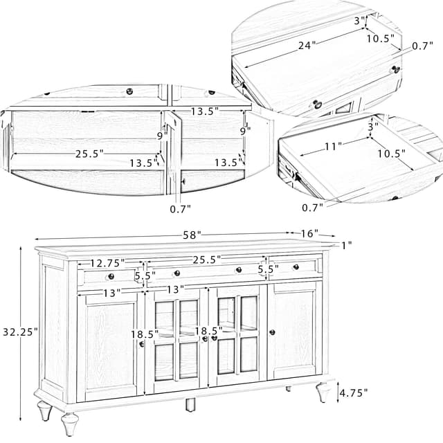 Alvise 3 Drawer Sideboard — photo 6