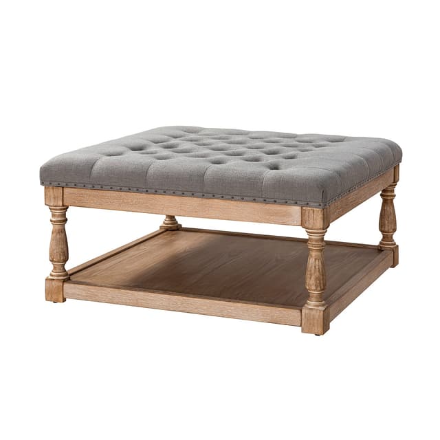 Boyan Shelved Tufted Cocktail Ottoman — photo 1