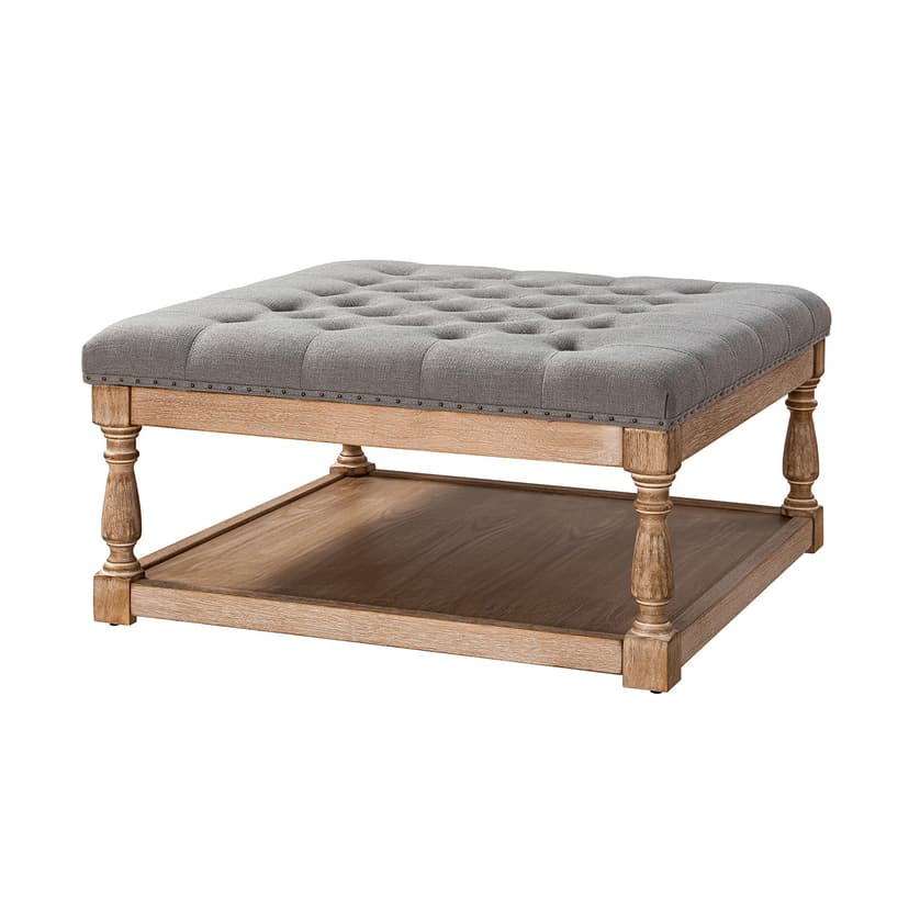 Boyan Shelved Tufted Cocktail Ottoman