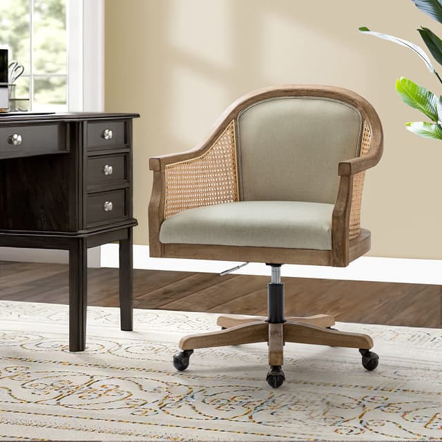 Xaver Task Chair with Rattan Arms — photo 2