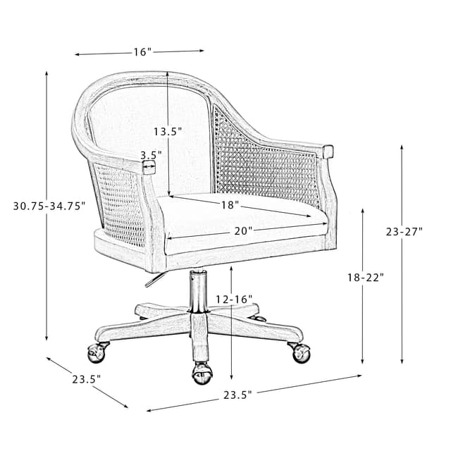 Xaver Task Chair with Rattan Arms — photo 6
