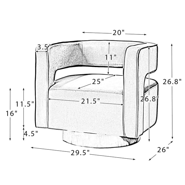 Blanca Swivel Barrel Chair — photo 6