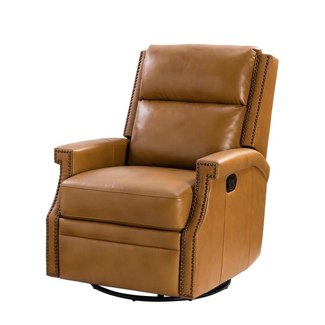 Louise Genuine Leather Swivel Rocker Recliner — photo 1