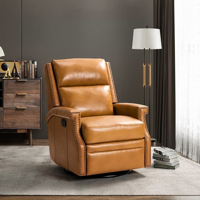 Louise Genuine Leather Swivel Rocker Recliner — photo 2