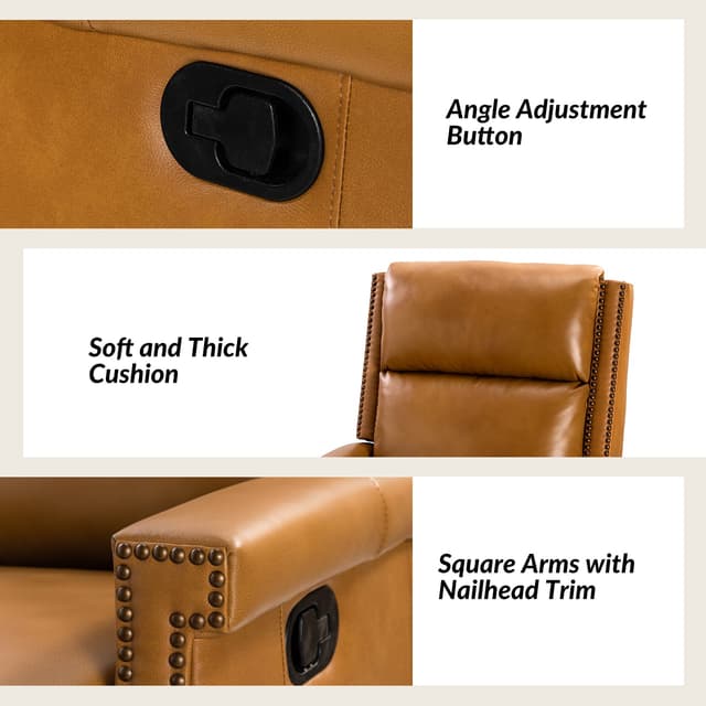 Louise Genuine Leather Swivel Rocker Recliner — photo 9
