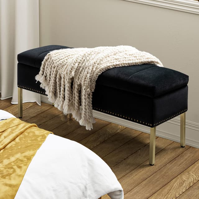 Fabio Upholstered Flip Top Storage Bench — photo 2