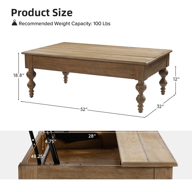 Angelica Lift Top Coffee Table — photo 10
