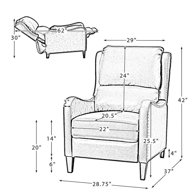 Hyde Genuine Leather Recliner — photo 6