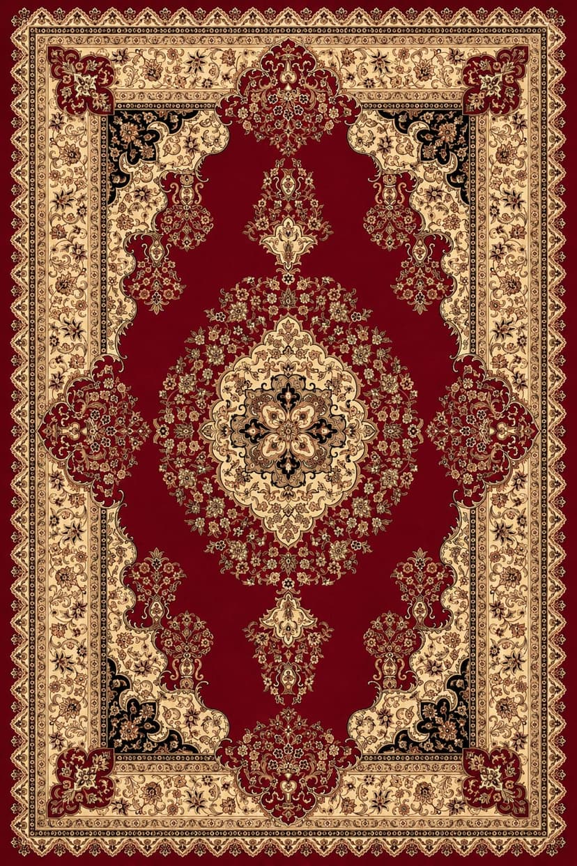 Royal Living 4714A Area Rug Red/Cream