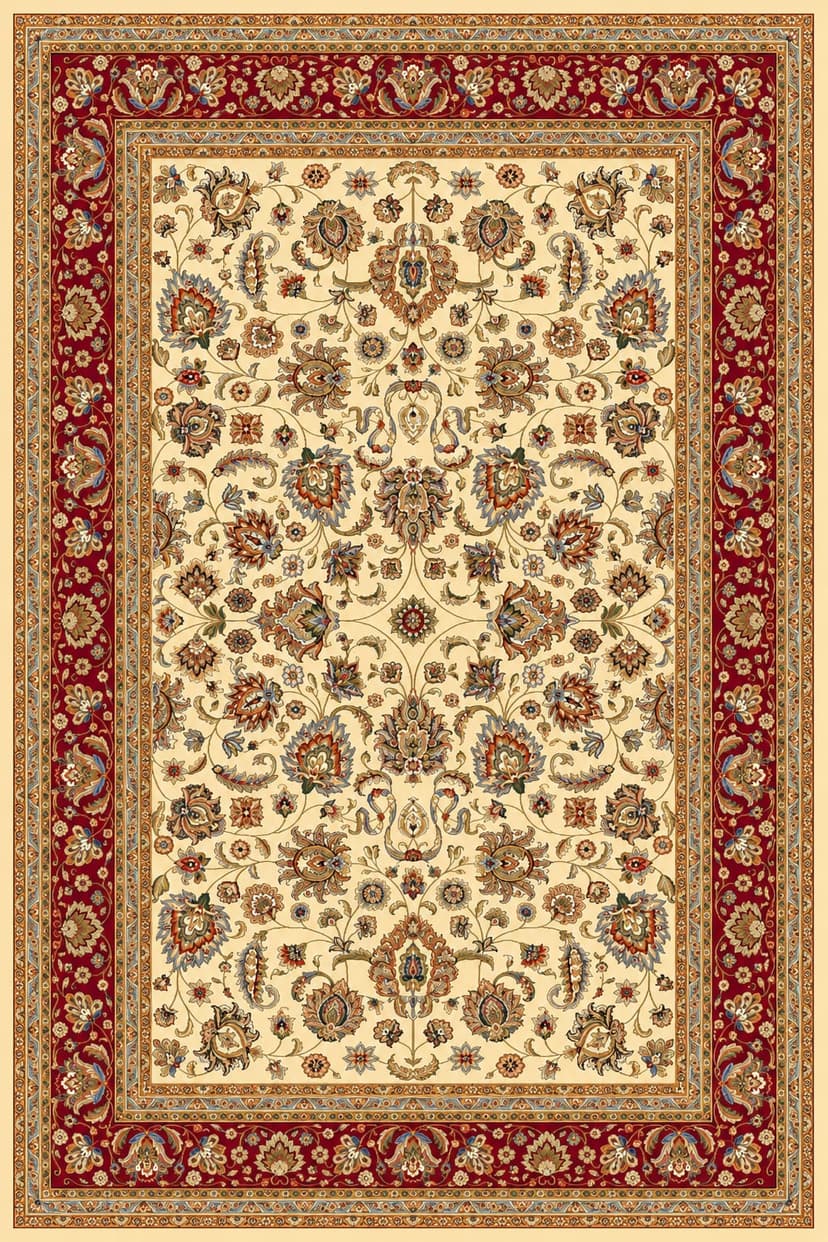 Royal Living 3783A Area Rug Cream/Red