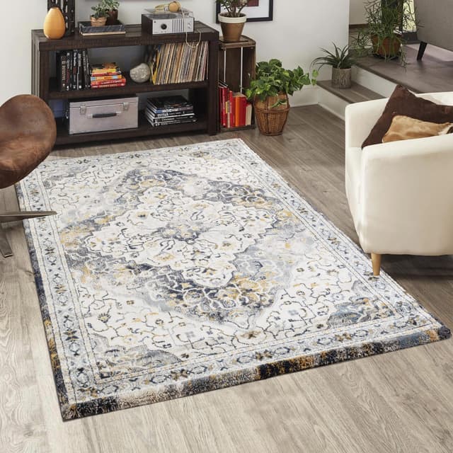 Cornelia B147A Area Rug Yellow/Navy — photo 2