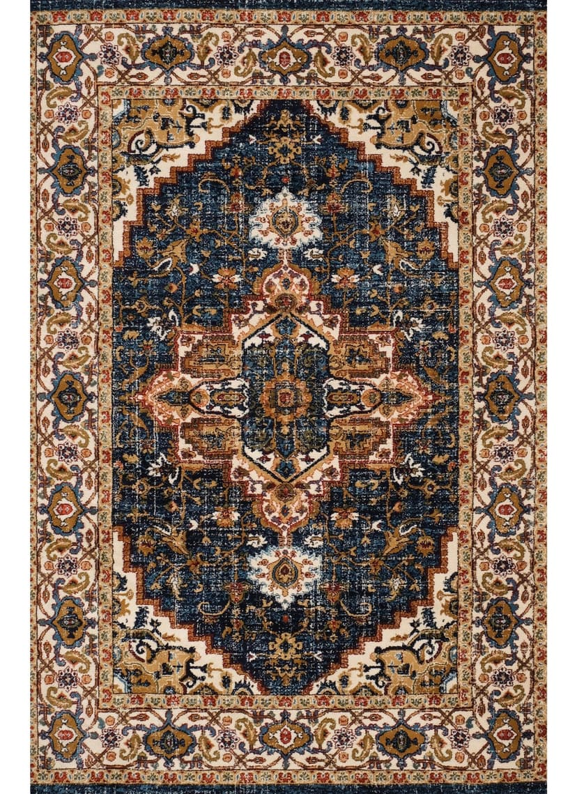 Mongolia 2987A Area Rug Navy/Navy