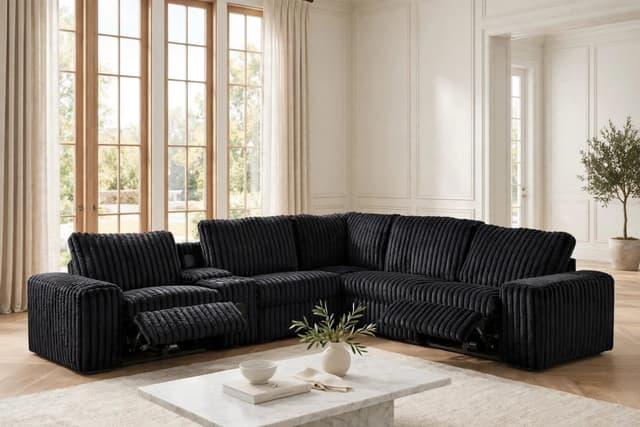 Amelia Onyx Power Reclining Sectional (w/ Bluetooth Speakers) — photo 5