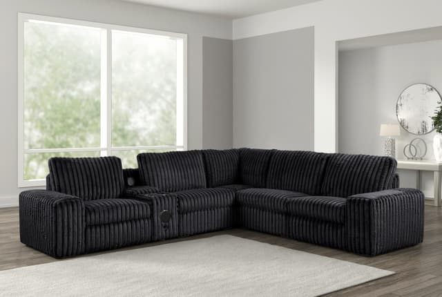 Amelia Onyx Power Reclining Sectional (w/ Bluetooth Speakers) — photo 4