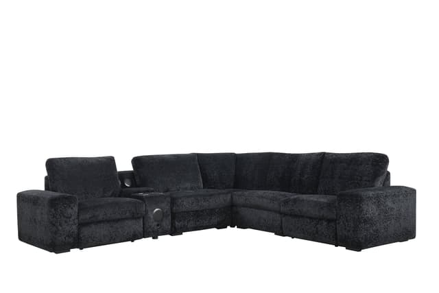 Amelia Black Power Reclining Sectional (w/ Bluetooth Speakers) — photo 4