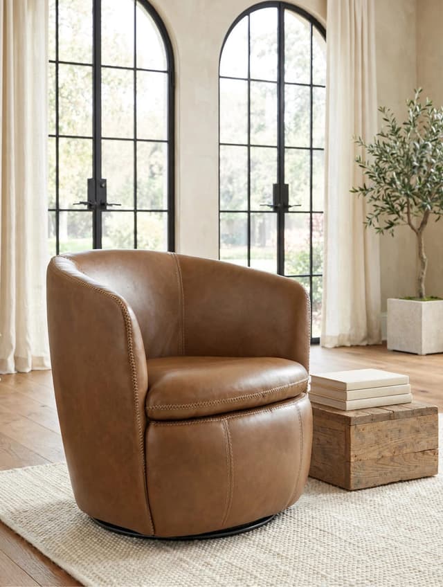 A3000700 - Swivel Accent Chair (Top Grain) — photo 3