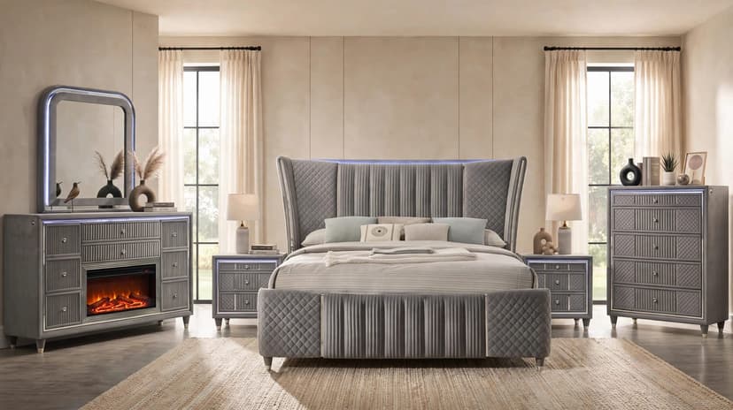 Cleopatra Grey 4PC OR 5PC Set