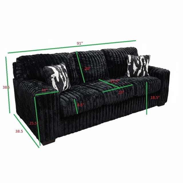 S319 Sofa and Loveseat (Black) — photo 6